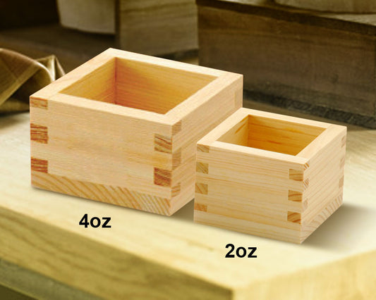 Blank Bamboo Sake Masu Cups