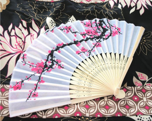 Cherry Blossom Silk Wedding Fan