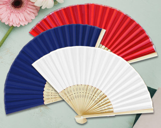 Colored Silk Hand Fans