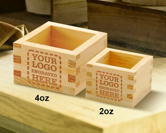 Custom Engraved Bamboo Sake Masu Cups