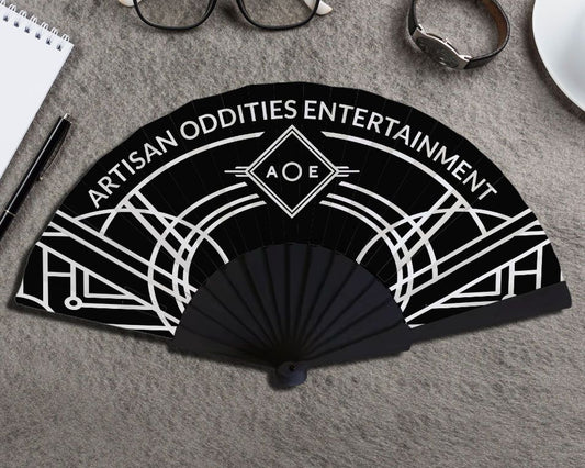 Personalized Clacking Plastic Handle Spanish Fan (Full Color)