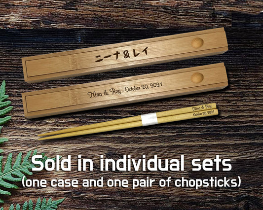 Custom Engraved Bamboo Chopsticks with Engraved Case