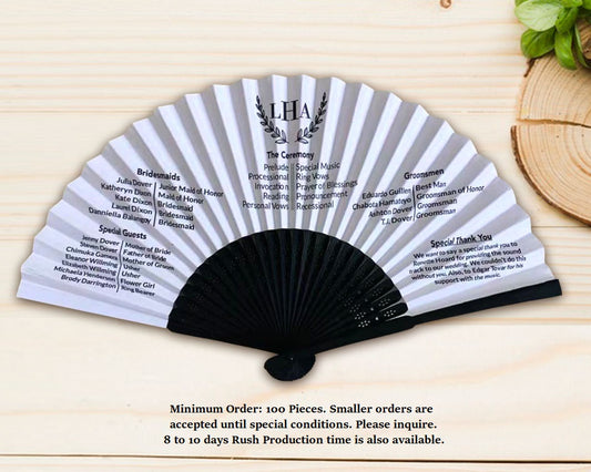 Folding Wedding Program Fans