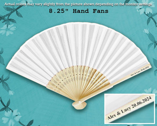 Imprinted Personalized Silk Fans with Side Print