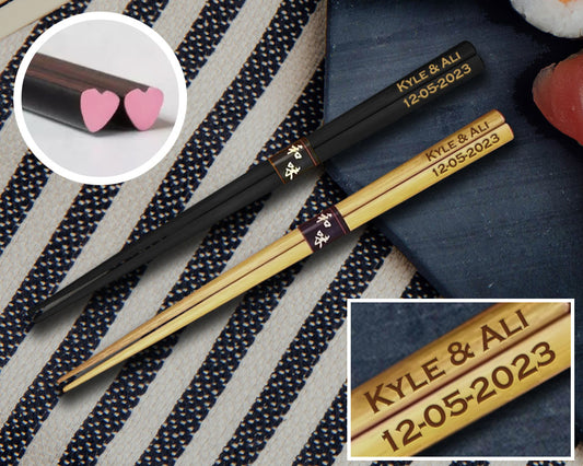 Personalized Engraved Heart Chopsticks
