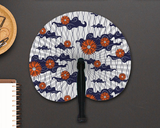Personalized Round Folding Paper Fans with Plastic Handle (Full Color, 2-Sided Print)