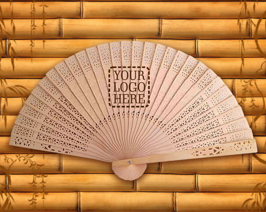 Personalized Wood Fan with Front Engraving