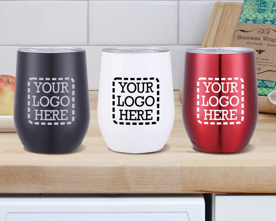 12 oz. Custom Engraved Double-Walled Insulated Stainless Steel Wine Tumbler