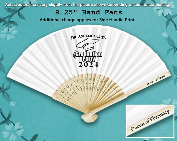 Custom Printed Paper Fans, Personalized Fan w Front Print ...
