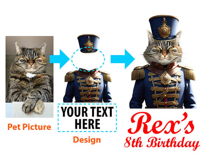 Personalized Cats and Dogs in Vintage-Style Costume Paper Fan (Full Color)