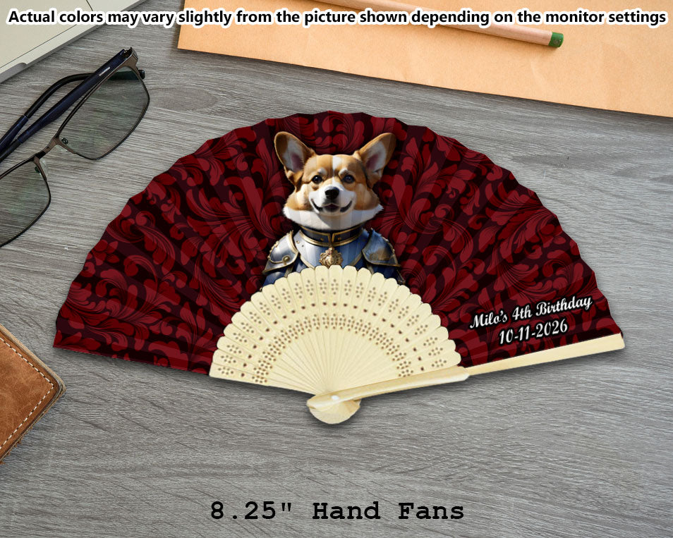 Personalized Cats and Dogs in Vintage-Style Costume Paper Fan (Full Color)