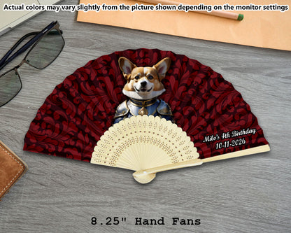 Personalized Cats and Dogs in Vintage-Style Costume Paper Fan (Full Color)