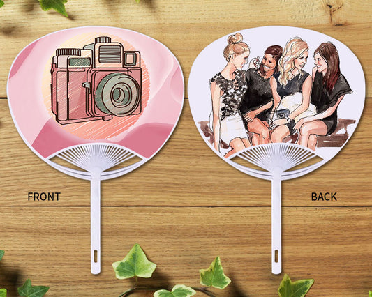 Custom Printed Advertising Plastic Hand Fans (2-Sided, Full Color)