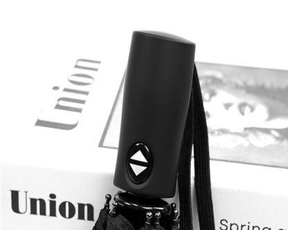21" Custom Umbrella w Solid-Color Logo: 3-Fold, Fully-Automatic, Windproof