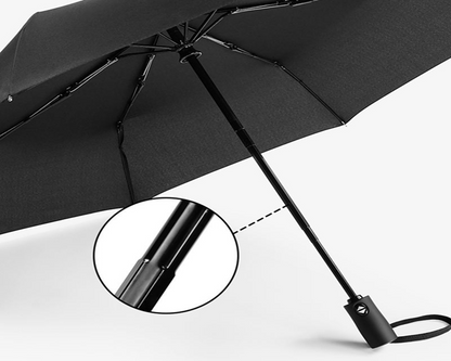 21" Custom Umbrella w Solid-Color Logo: 3-Fold, Fully-Automatic, Windproof