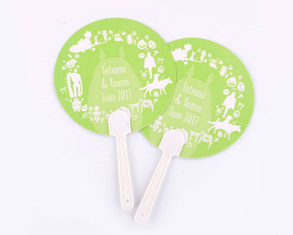 Personalized Plastic Hand Fans Full Color