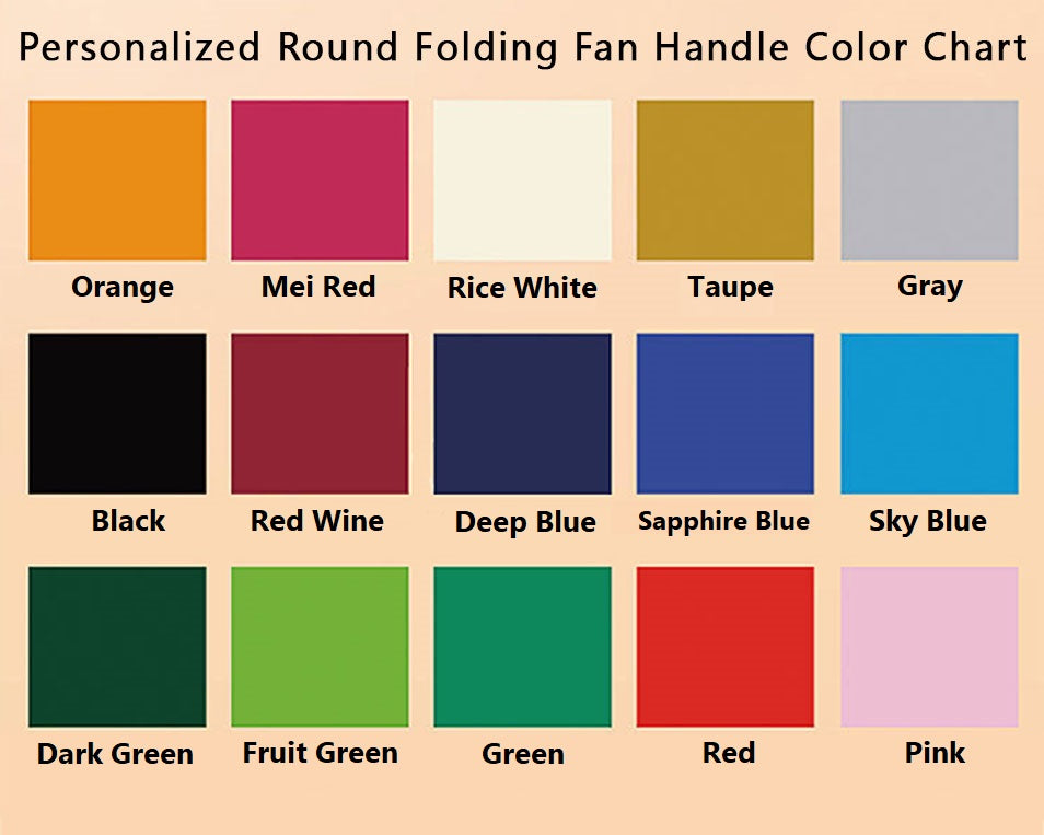 Personalized Round Folding Paper Fan w Plastic Handle (2-Sided Full Color Print)