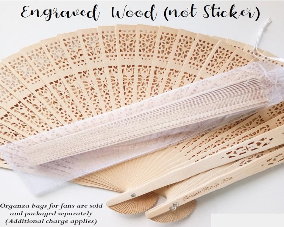 Customised Traditional Fan Personalized Wood Fans with Side Handle Engraving – Personalized Fan Store