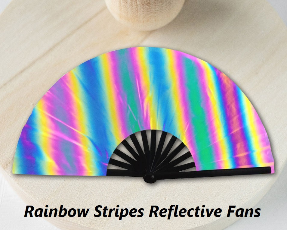 Magic Ribbons Fan Rainbow Reflective Clacking Fans, Dance or Party Fan – Personalized Fan ...