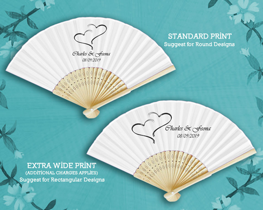 Personalized Silk Fans with Front Print